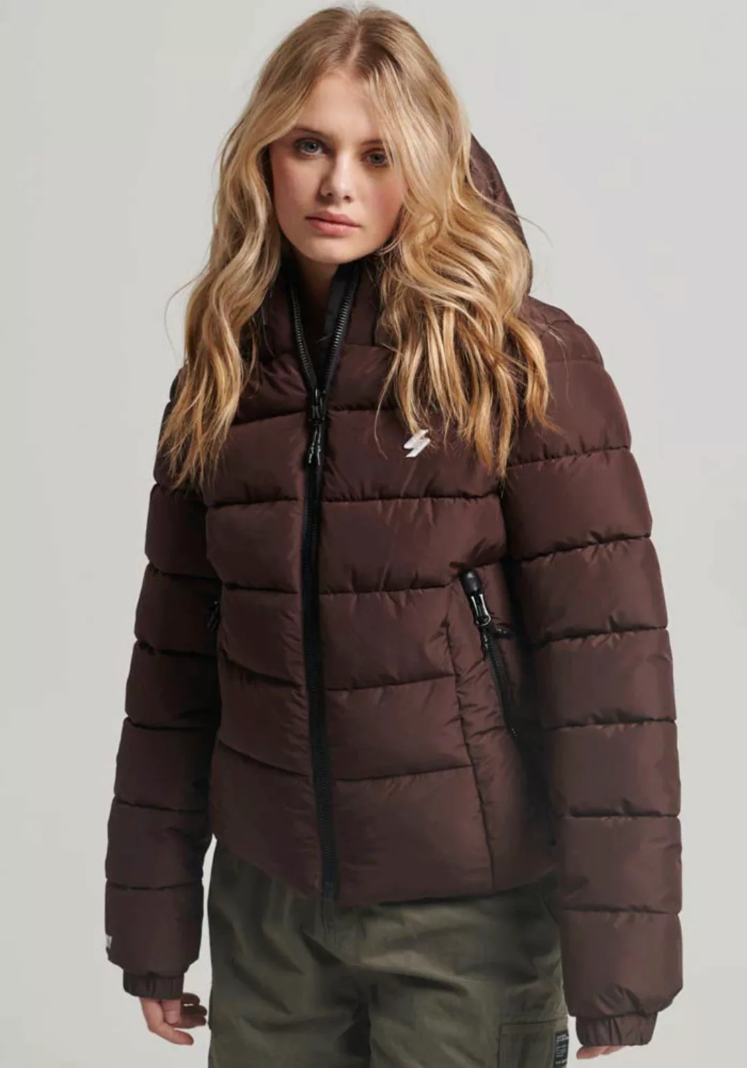 Superdry Steppjacke "HOODED SPIRIT SPORTS PUFFER", mit Kapuze, aus wasserab günstig online kaufen