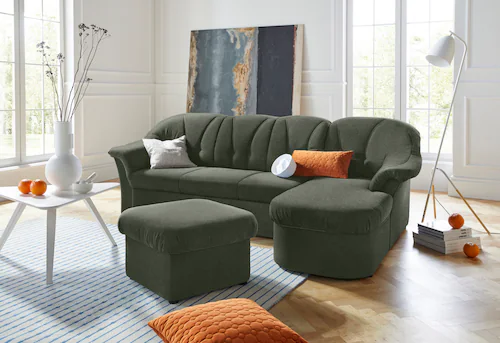 DOMO collection Ecksofa »Pegnitz, elegante Rückensteppung, komfortabel, L-F günstig online kaufen
