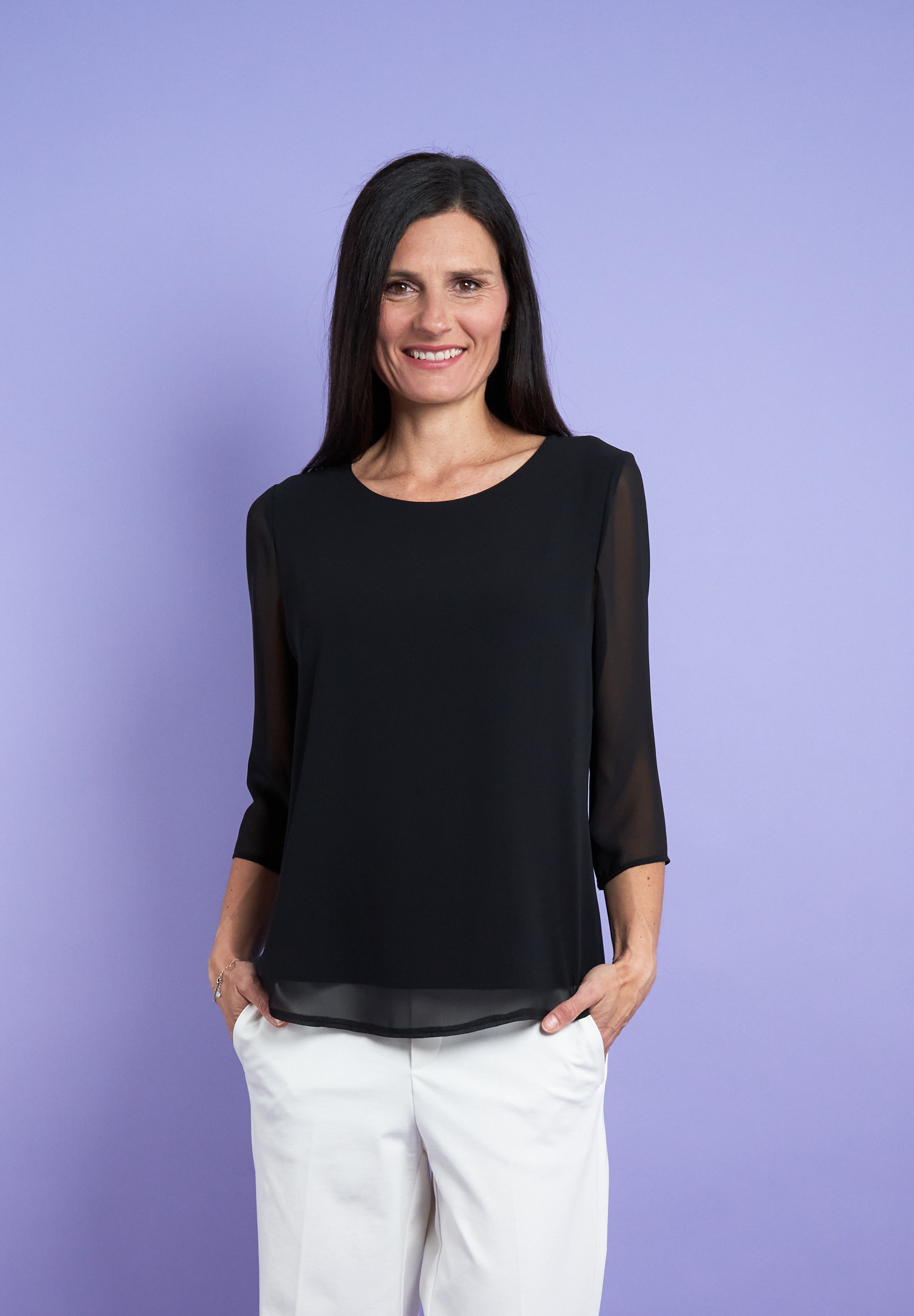 Seidel Moden Chiffonbluse, mit 3/4-Armen und in Doppel-Layer-Optik günstig online kaufen