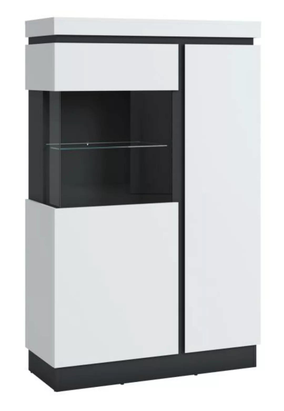 Vitrine CAMPANIA CORV101L von Wojcik  Alpinweiß Anthrazit günstig online kaufen