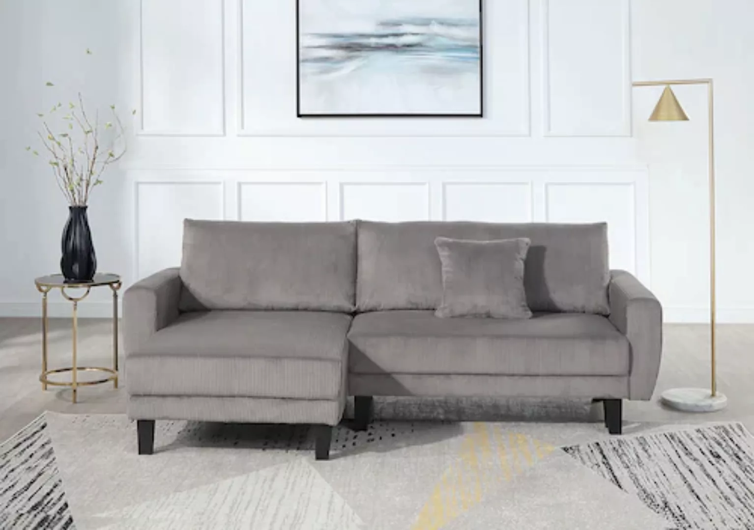 ATLANTIC home collection Ecksofa »Leonid L-Form«, mit Schlaffunktion und Be günstig online kaufen