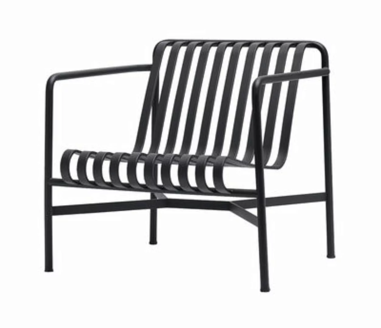 Lounge Sessel Palissade metall grau schwarz / mit niedriger Rückenlehne - R günstig online kaufen