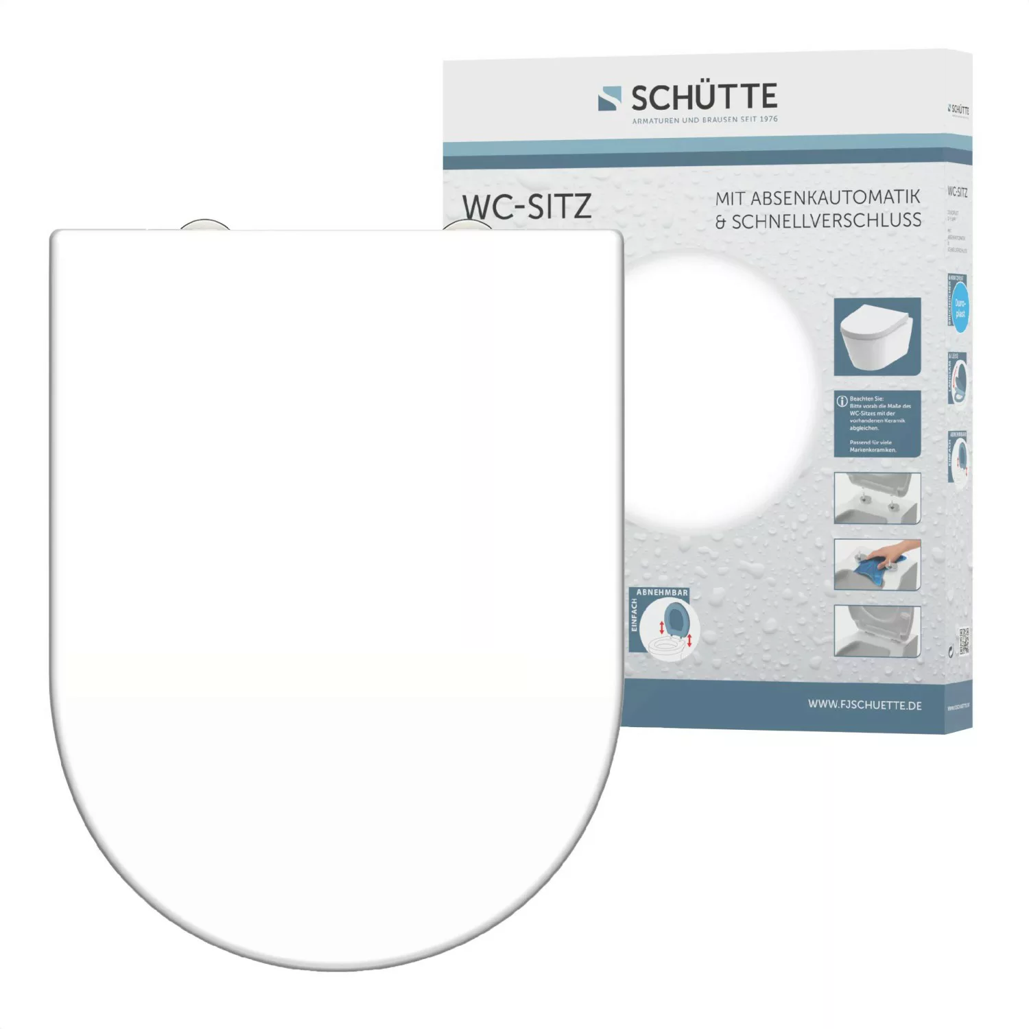 Schütte WC-Sitz "WHITE", Duroplast, Absenkautomatik, Schnellverschluss, bel günstig online kaufen