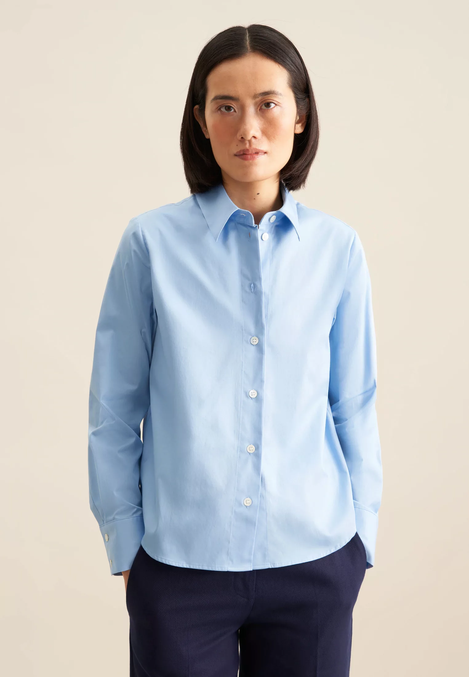 seidensticker Hemdbluse, 1/1 Kragen Uni günstig online kaufen