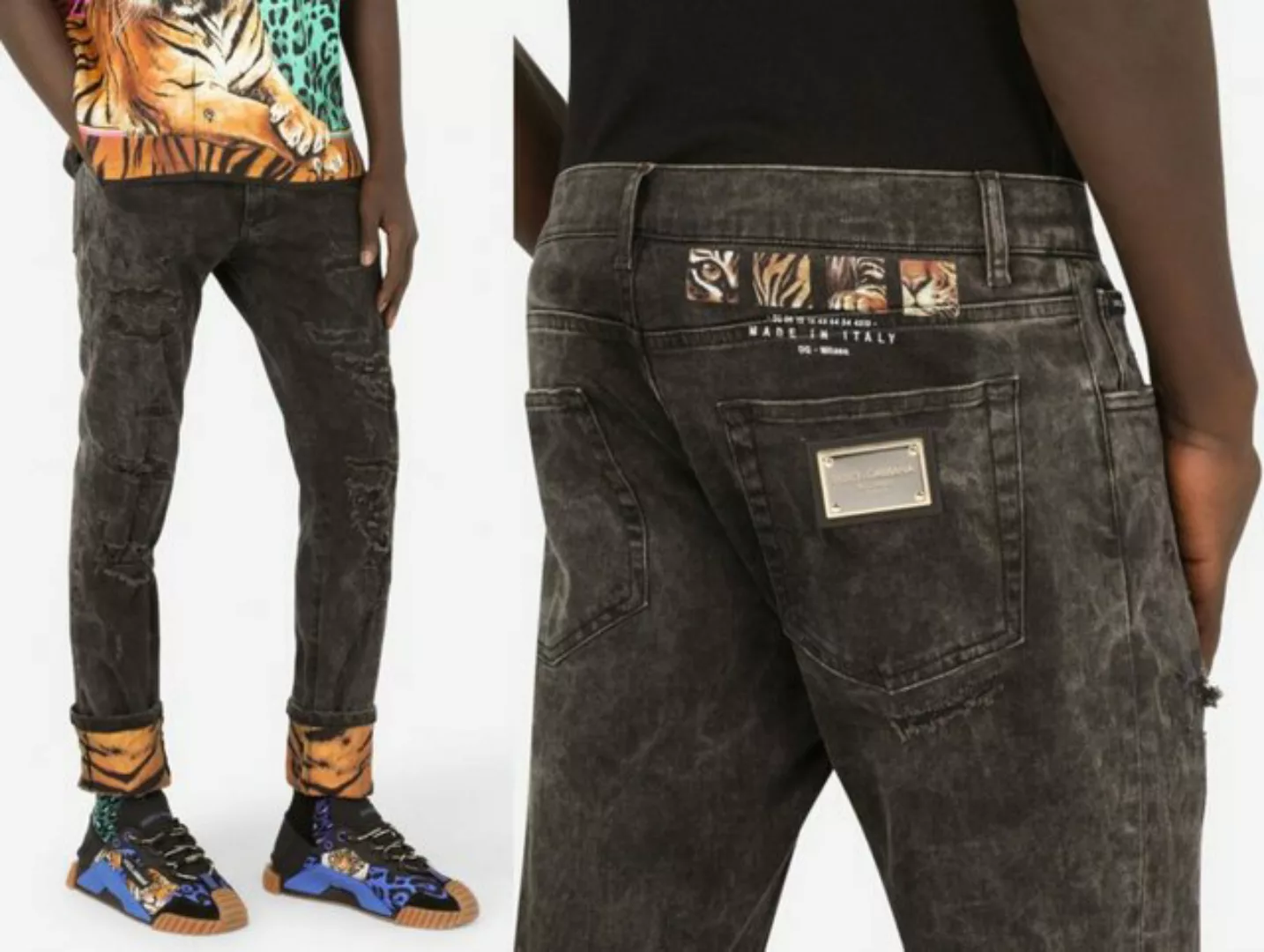 DOLCE & GABBANA 5-Pocket-Jeans DOLCE & GABBANA ny Jeans Tiger Stretch Slim günstig online kaufen
