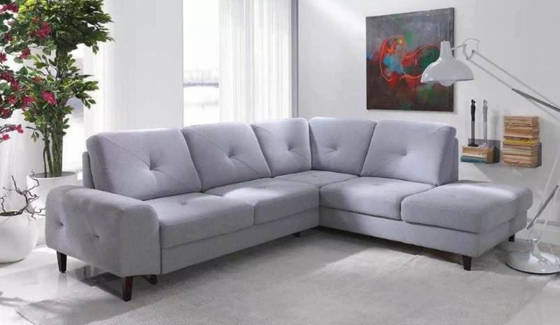 JVmoebel Ecksofa Ecksofa Wohnlandschaft Stoff Textil Sofa Ecksofa Couch Eck günstig online kaufen