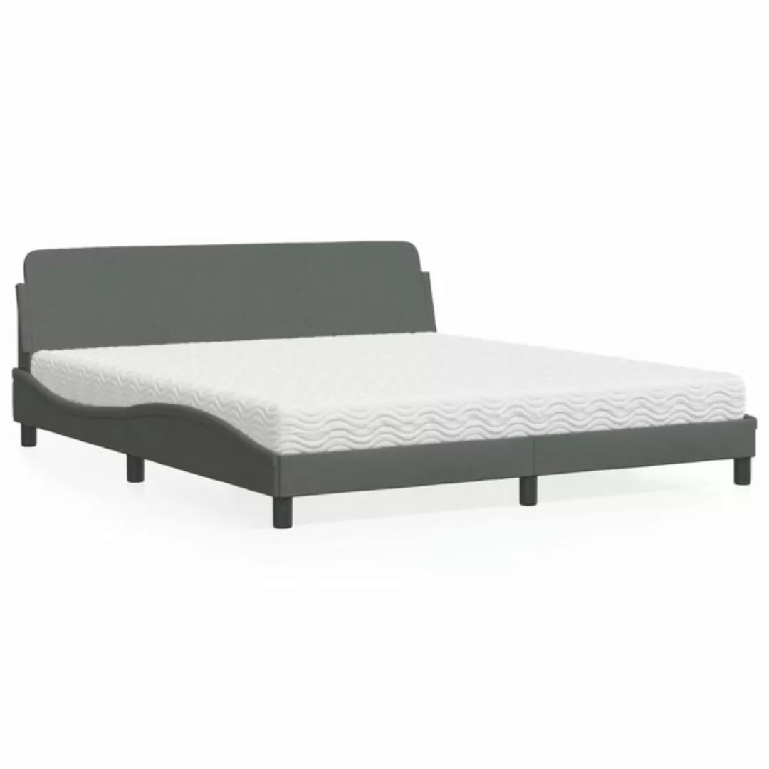 vidaXL Bett mit Matratze Dunkelgrau 180x200 cm Stoff2009881 günstig online kaufen