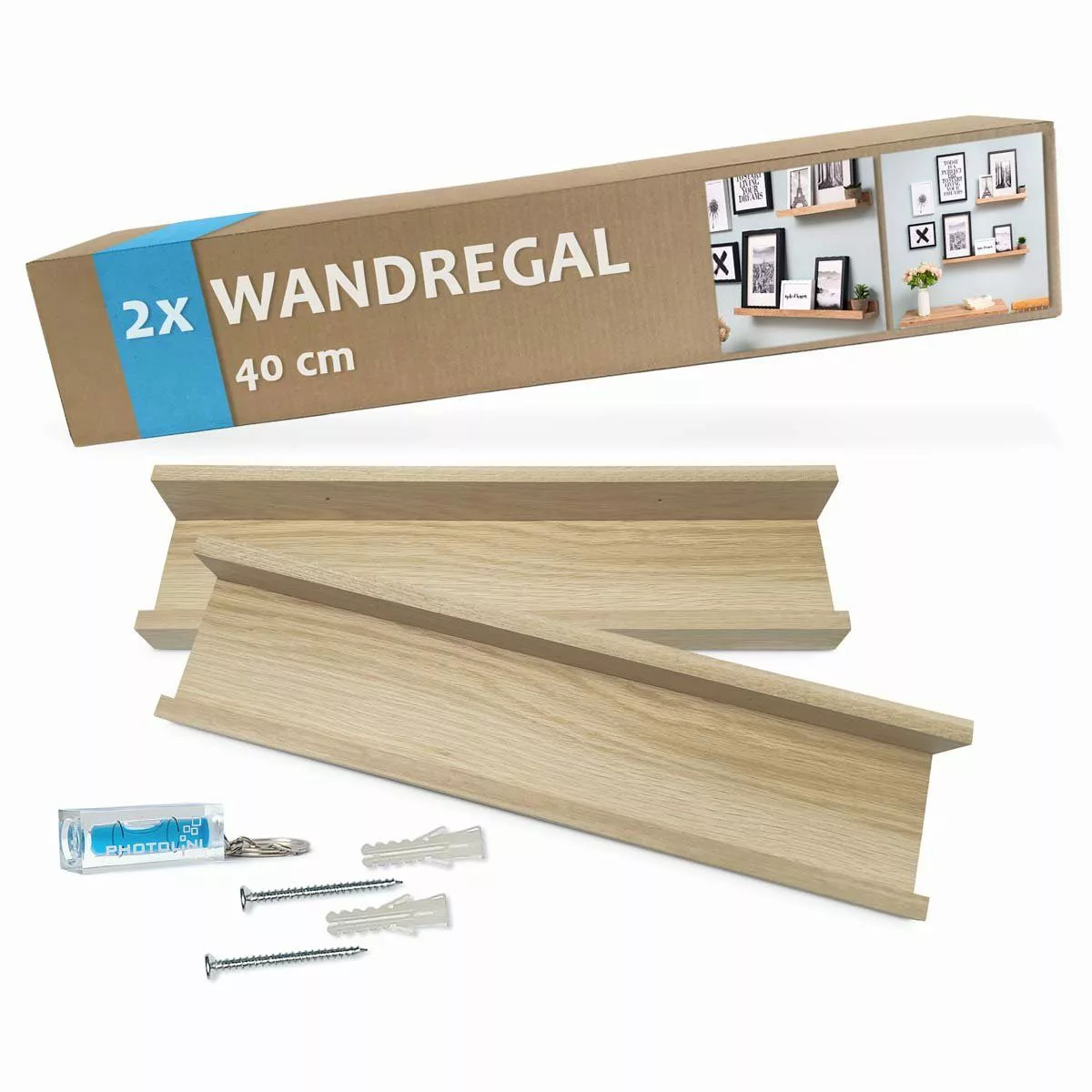 PHOTOLINI Wandregal Bilderleiste, Schweberegal 2er Set günstig online kaufen