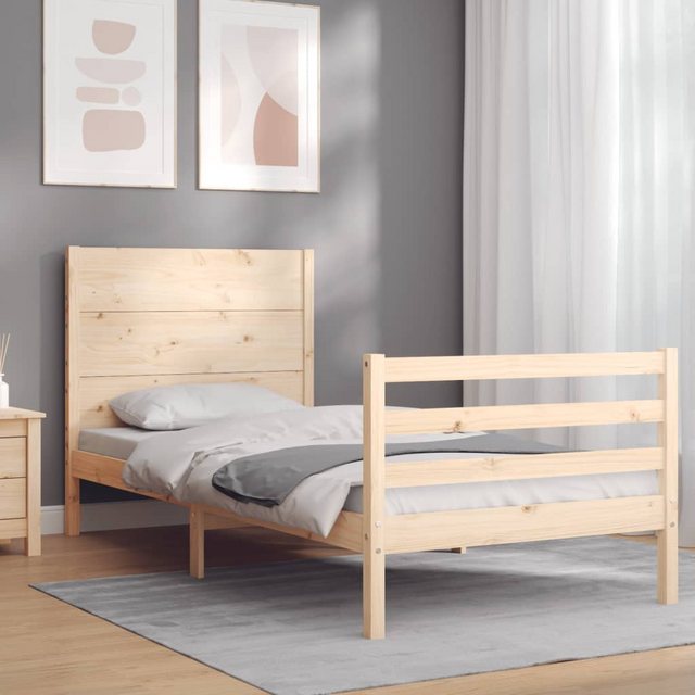 vidaXL Bett Massivholzbett mit Kopfteil 100x200 cm günstig online kaufen