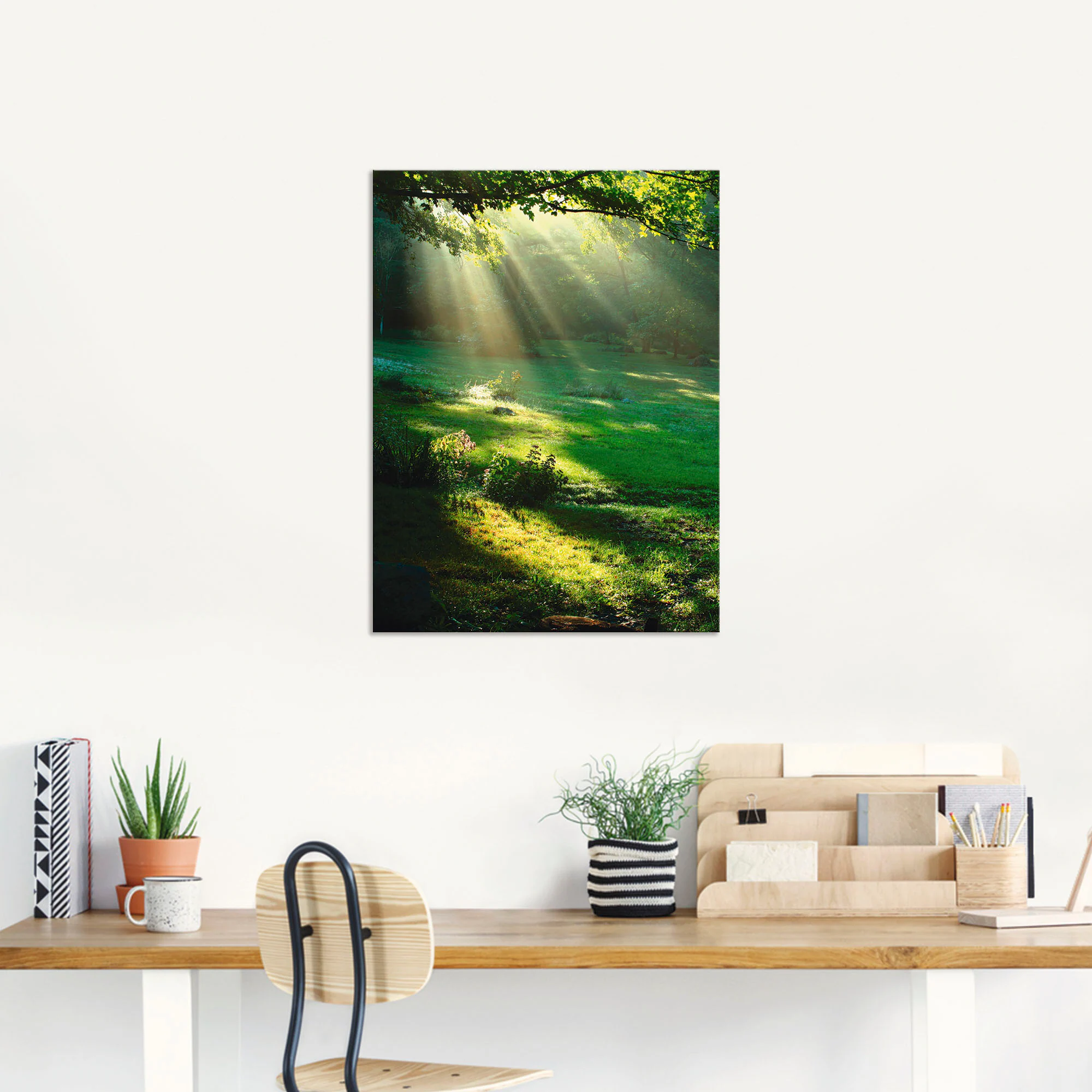 Artland Wandbild »Lichtkegel«, Wald, (1 St.), als Alubild, Outdoorbild, Lei günstig online kaufen