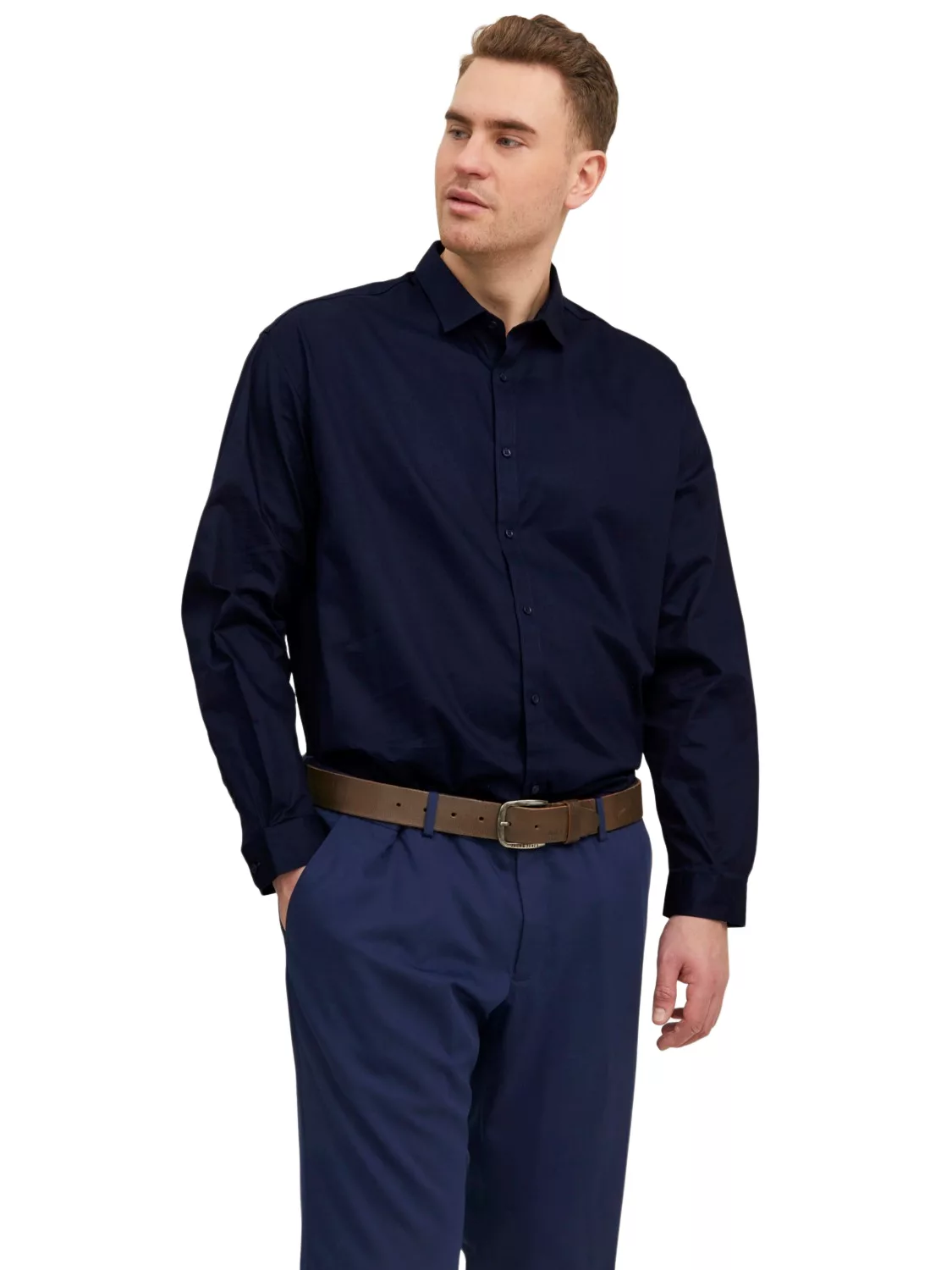 Jack & Jones Herren Freizeit Hemd JPRBLACARDIFF Relaxed Fit Plussize günstig online kaufen