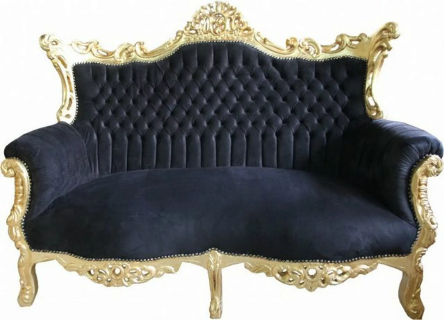 Casa Padrino 2-Sitzer Barock 2-er Sofa Master Schwarz / Gold - Antik Stil M günstig online kaufen