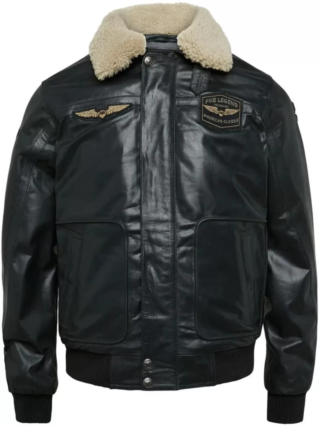 PME Legend Lederjacke Buff Hudson Schwarz - Größe S günstig online kaufen