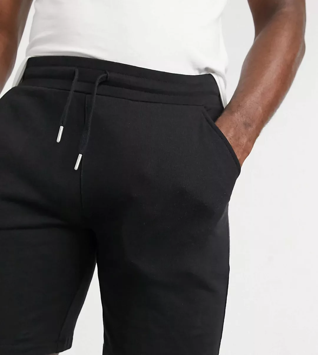 Farah Tall – Durrington – Shorts aus Bio-Jersey in Schwarz günstig online kaufen