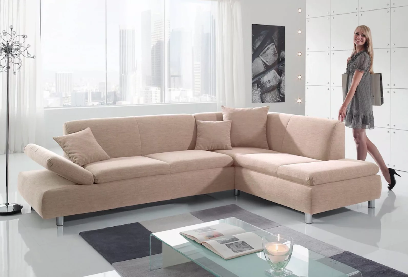 Max Winzer Ecksofa "Paris modern und elegant, komfortabler Sitzkomfort, Met günstig online kaufen