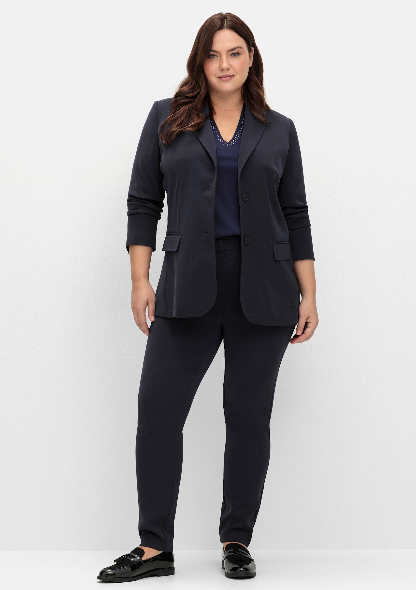 Sheego Jerseyhose Hose lang Innenbeinlänge ca. günstig online kaufen