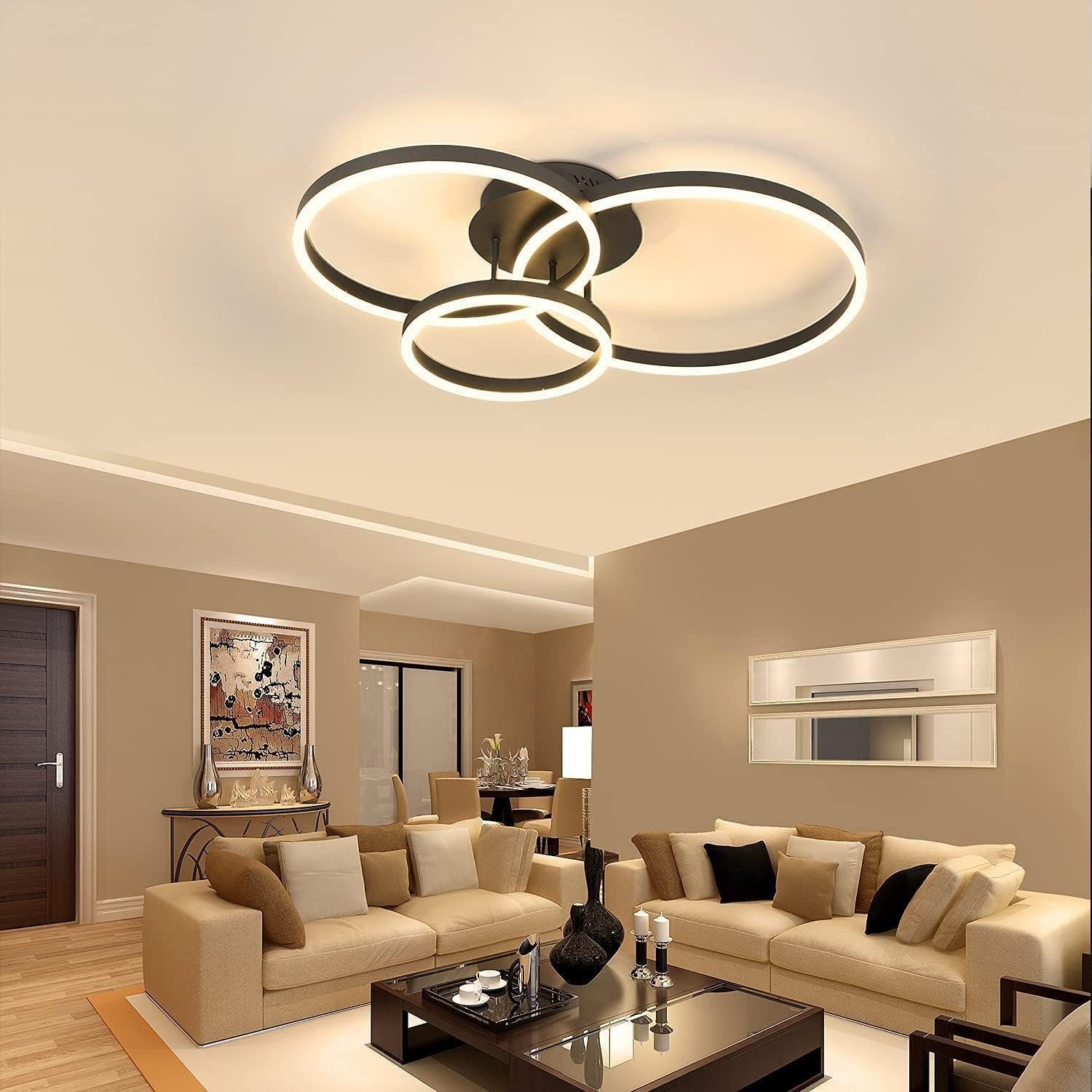 Nettlife LED Deckenleuchte Modern Schwarz Dimmbar günstig online kaufen