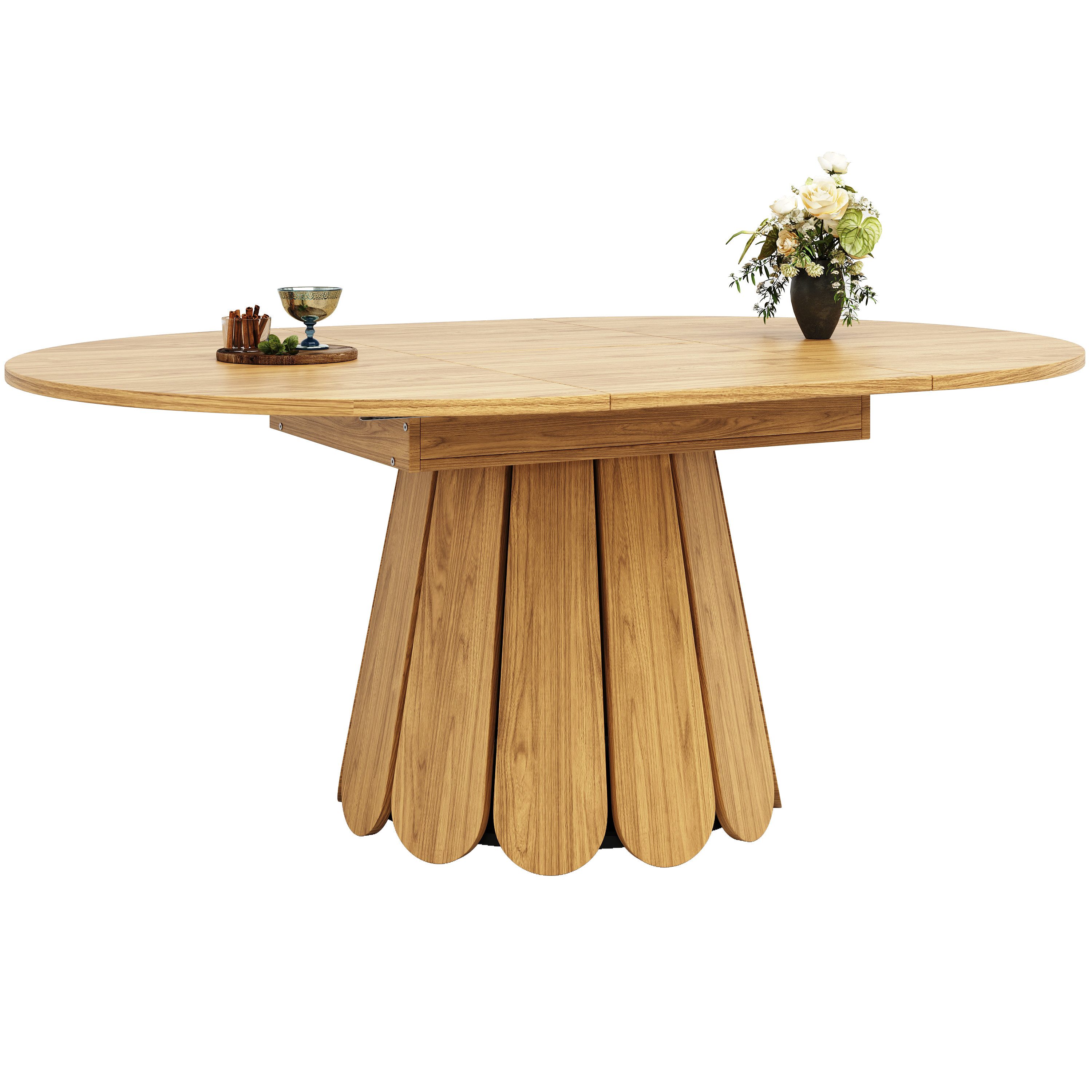 OKWISH Esstisch Runder Tisch,Moderne Esstisch,Teleskoptisch (Esstisch günstig online kaufen