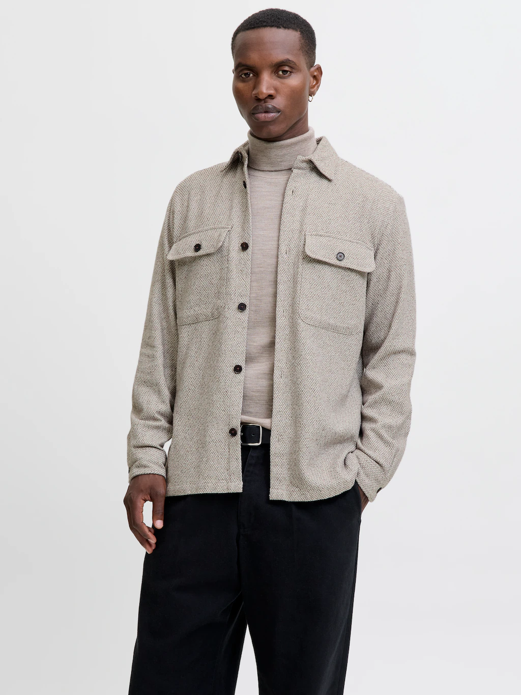 Jack & Jones Langarmhemd "JPRRAYLE MELANGE SOLID L/S OVERSHIRT SN" günstig online kaufen