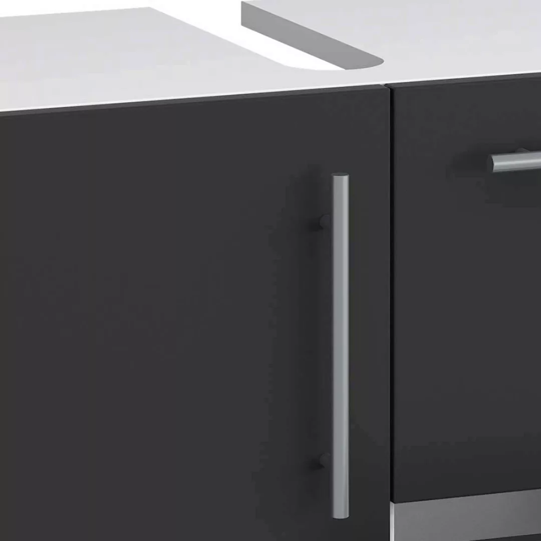 Moderner Waschbeckenunterschrank in Schwarz und Weiß zwei Schubladen günstig online kaufen
