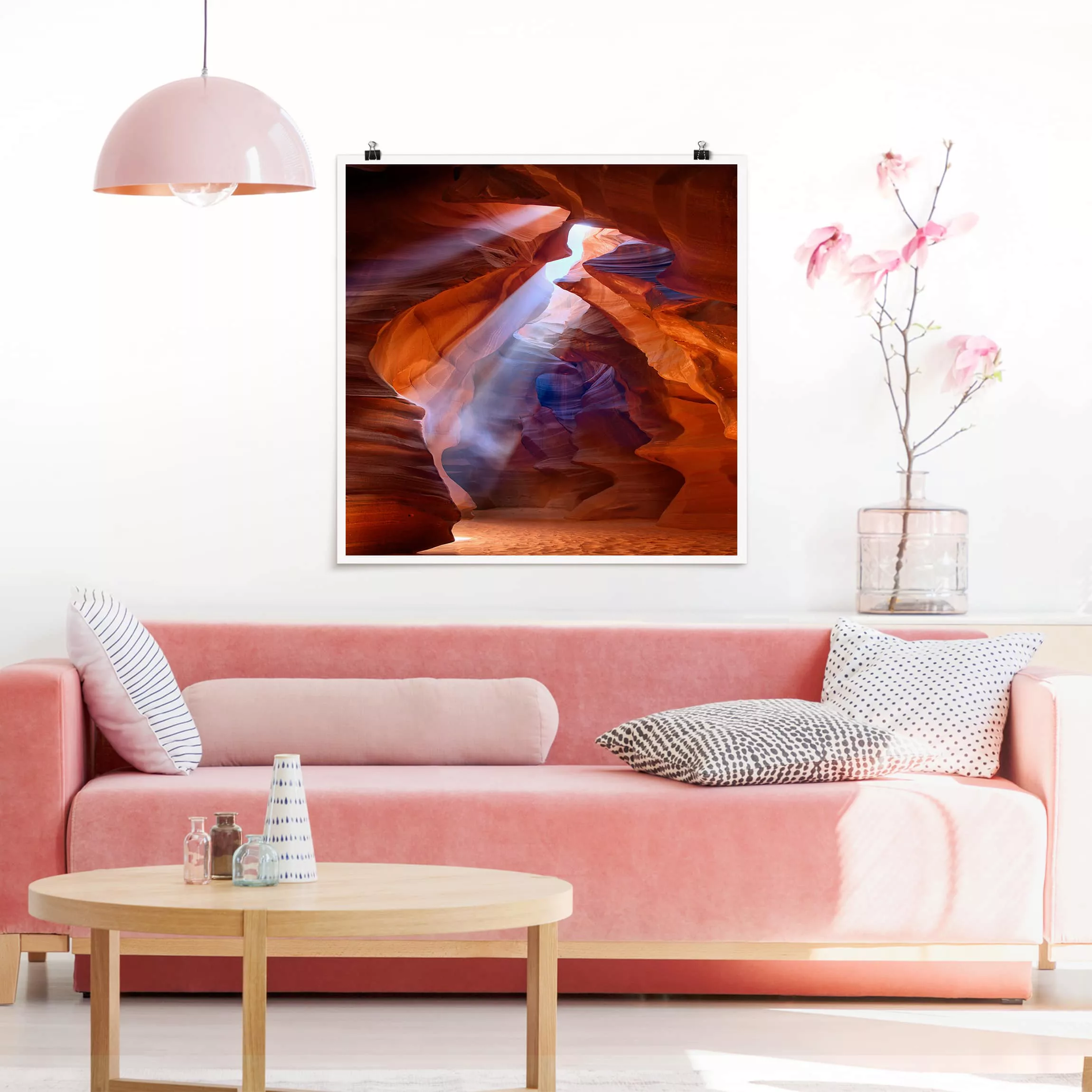 Poster Natur & Landschaft - Quadrat Lichtspiel im Antelope Canyon günstig online kaufen