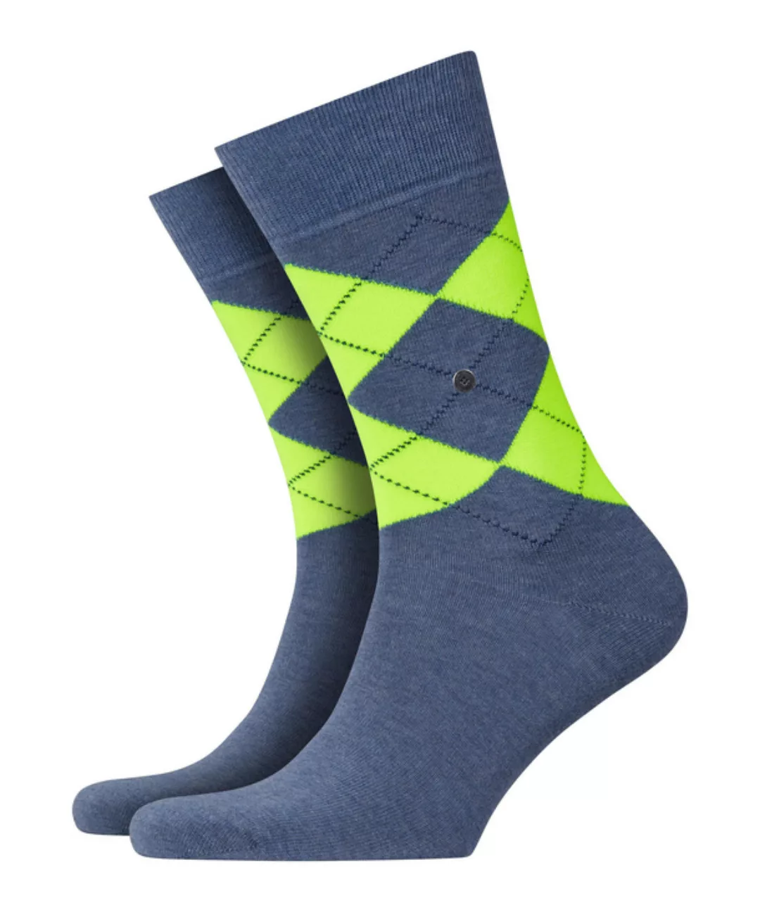 Burlington Neon King Herren Socken, 40-46, Blau, Argyle, Baumwolle, 21070-6 günstig online kaufen
