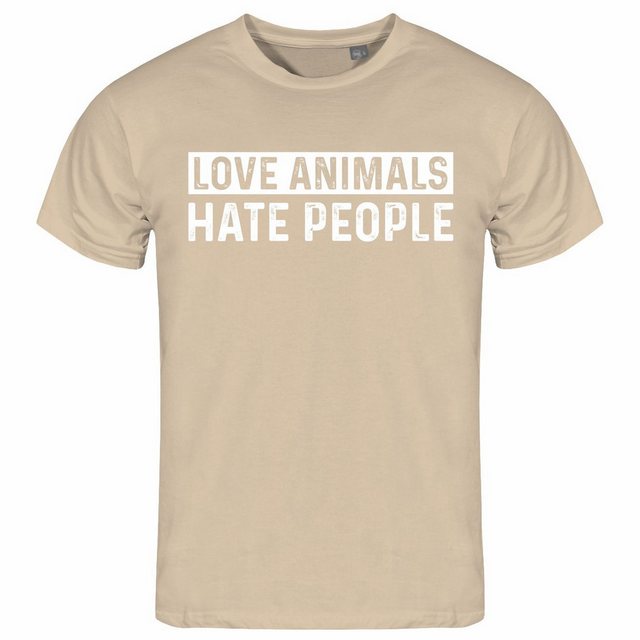 deinshirt Print-Shirt Herren T-Shirt Love Animals hate People Funshirt mit günstig online kaufen