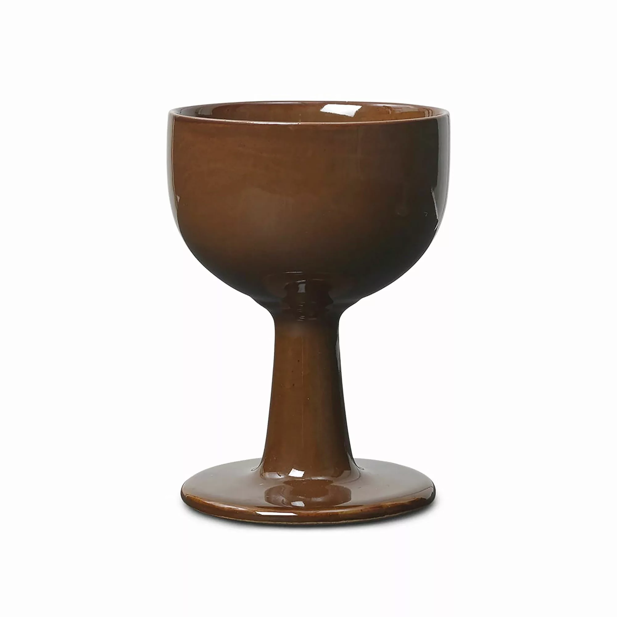 ferm LIVING - Floccula Weinglas - erde/reaktive Glasur/H x Ø 12,5x9cm/spülm günstig online kaufen