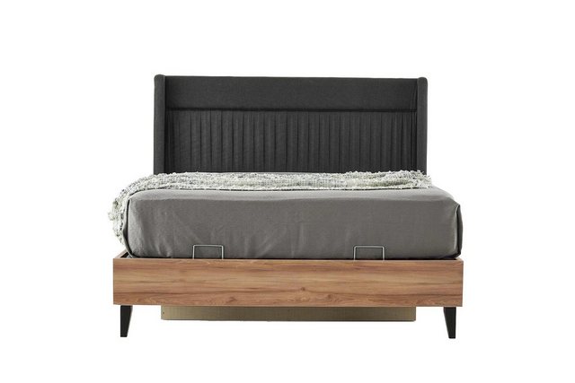 JVmoebel Bett Modern Bett Holzbett Grau Braun Bettgestelle Schlafzimmer (1- günstig online kaufen