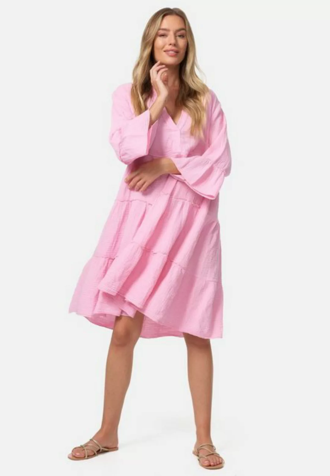 PM SELECTED Sommerkleid PM39 (Leichtes Sommer Minikleid aus Musselin mit Rü günstig online kaufen