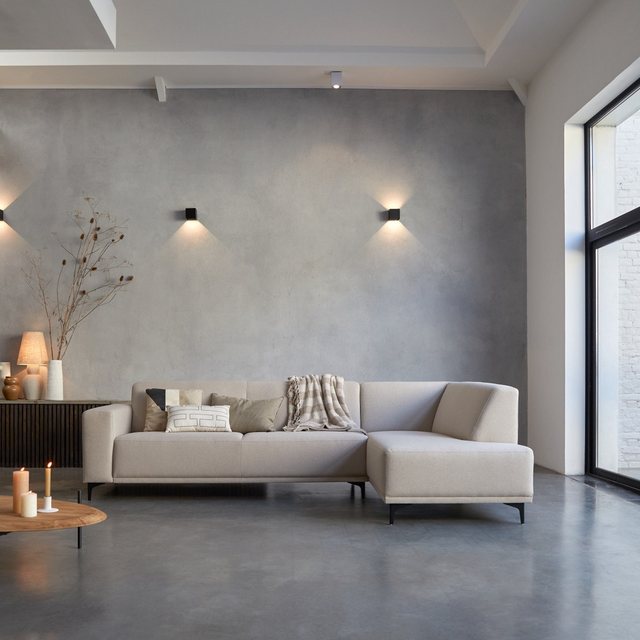Tikamoon Sofa Eckelement rechts und ecrufarbenem Stoffbezug 295 x 185 cm günstig online kaufen
