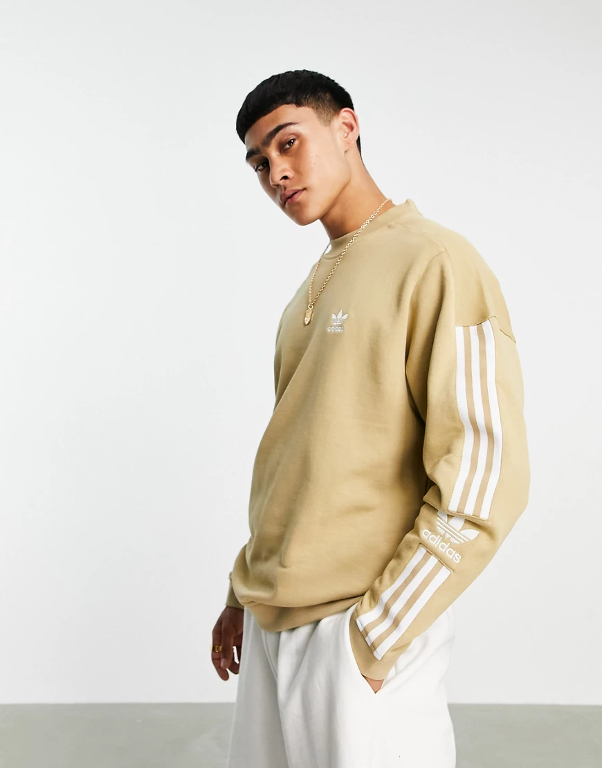 adidas Originals – adicolor – Lock Up – Sweatshirt in Beige-Neutral günstig online kaufen