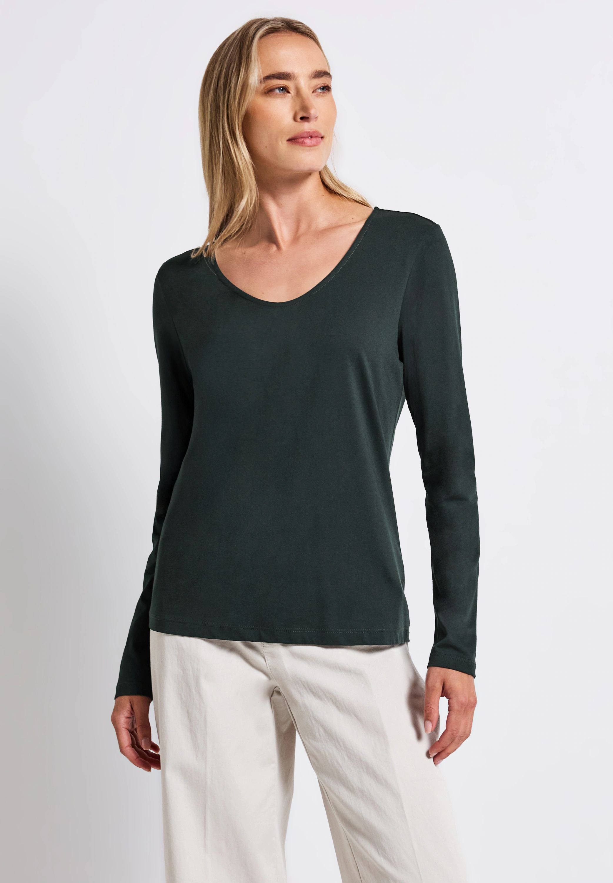 STREET ONE Langarmshirt, im soften Baumwoll-Mix günstig online kaufen