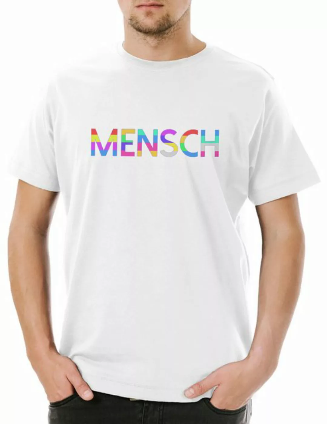 Urban Backwoods Print-Shirt Mensch Regenbogen Herren T-Shirt Diversität Phi günstig online kaufen