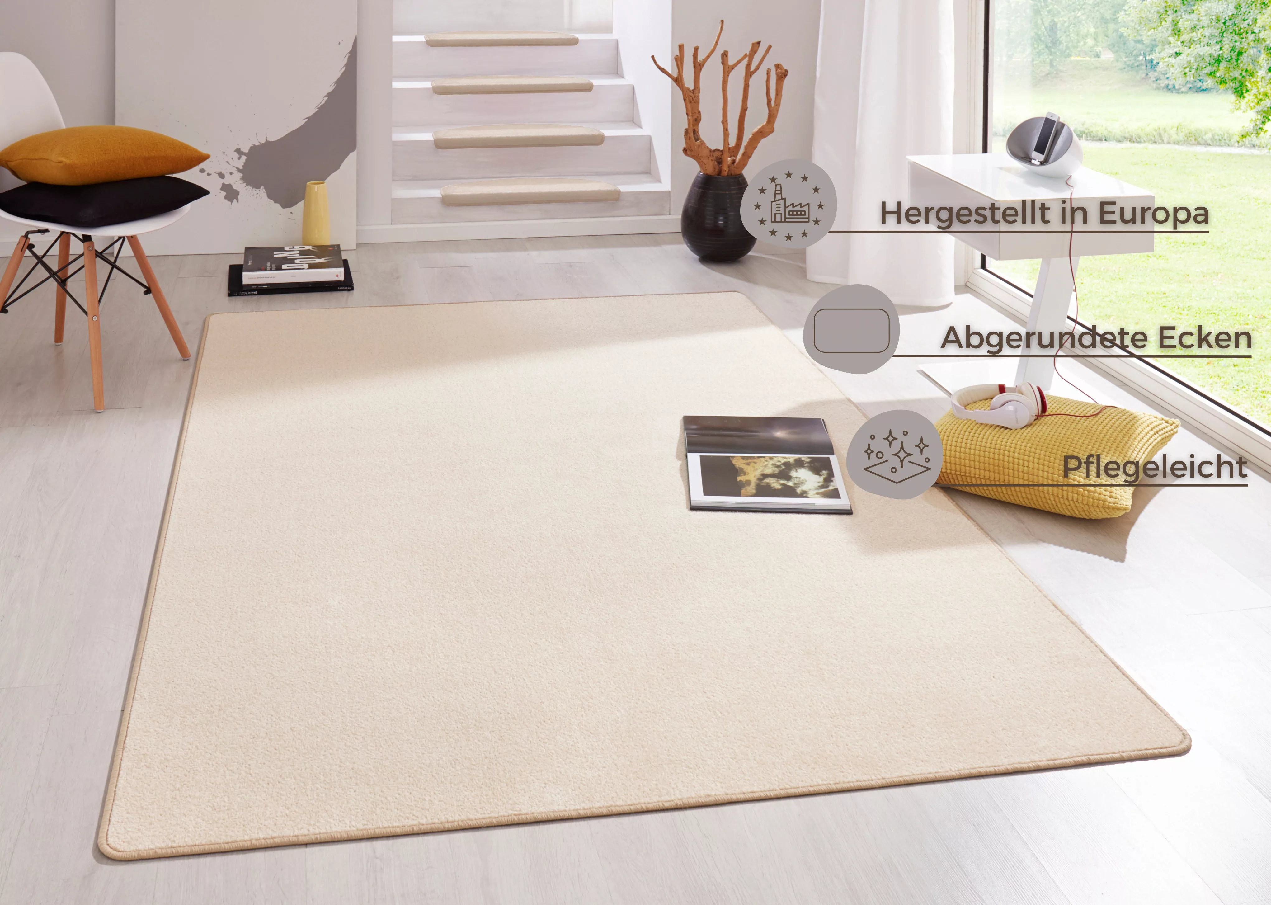 HANSE Home Teppich »Fancy«, rechteckig, Kurzflor, weich, uni, gekettelt, Wo günstig online kaufen