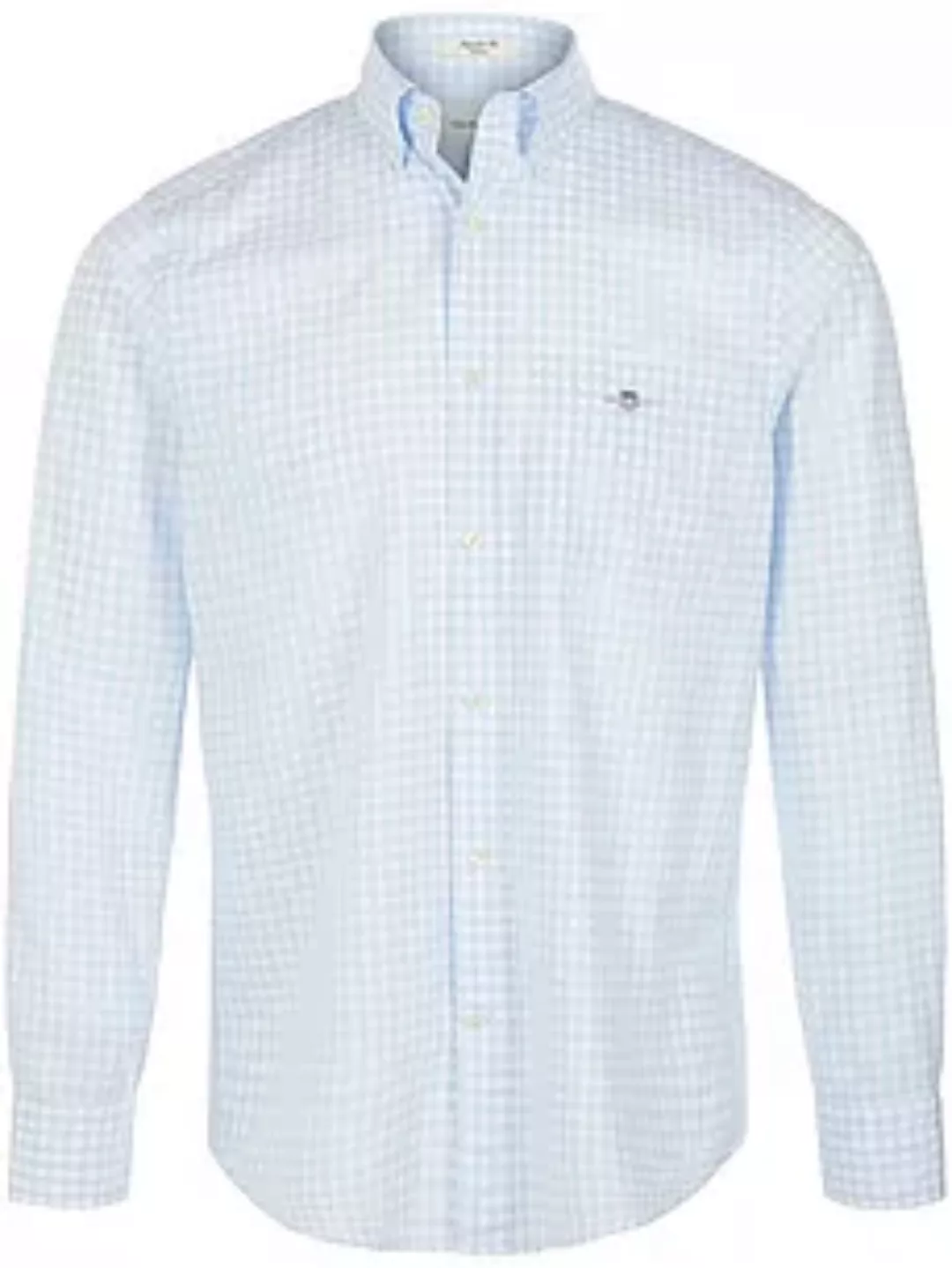 Gant Langarmhemd "REG POPLIN GINGHAM SHIRT", mit Logostickerei auf der Brus günstig online kaufen