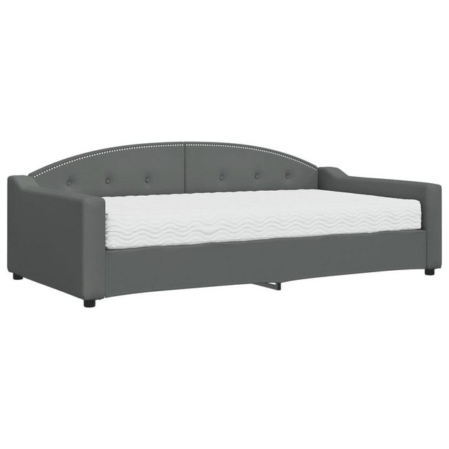 furnicato Bett Tagesbett mit Matratze Dunkelgrau 100x200 cm Stoff (1-tlg) günstig online kaufen