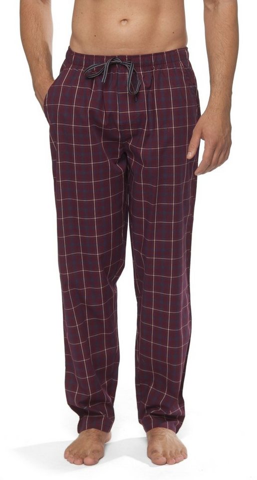 Moonline Schlafhose Herren Webhose Freizeithose Loungewear aus 100% Baumwol günstig online kaufen