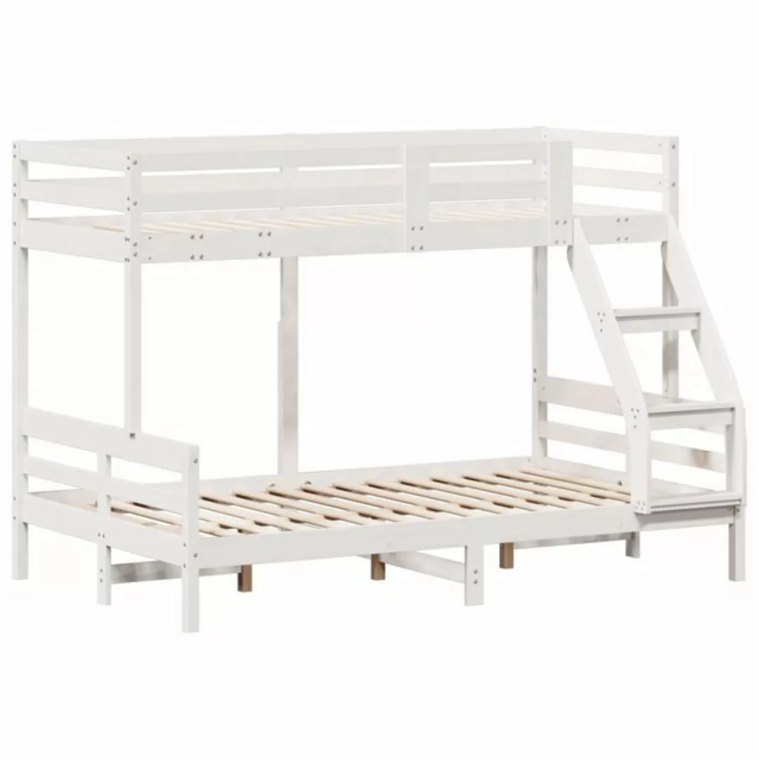 vidaXL Bett Etagenbett 80x200/120x200 cm Weiß Massivholz Kiefer günstig online kaufen