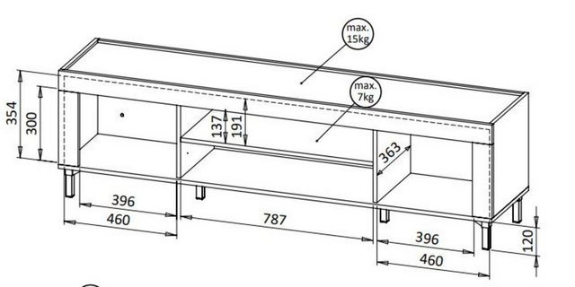 Compleo TV-Schrank hängendes TV-Möbel, zwei Türen, Lowboard mit Schublade T günstig online kaufen