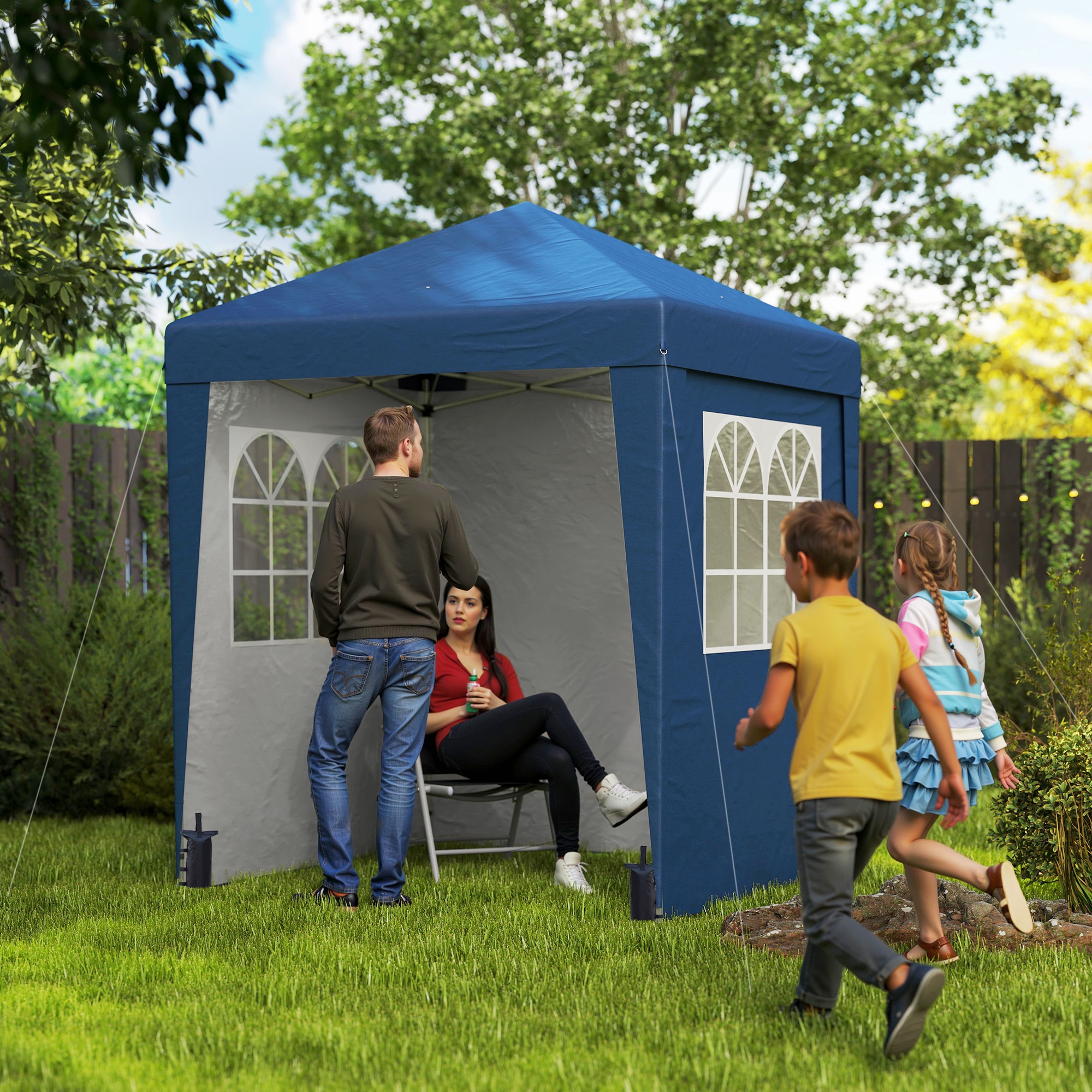 Outsunny Faltbares Gartenpavillon Pop-up 2 x 2 m Empfangszelt Höhenverstell günstig online kaufen