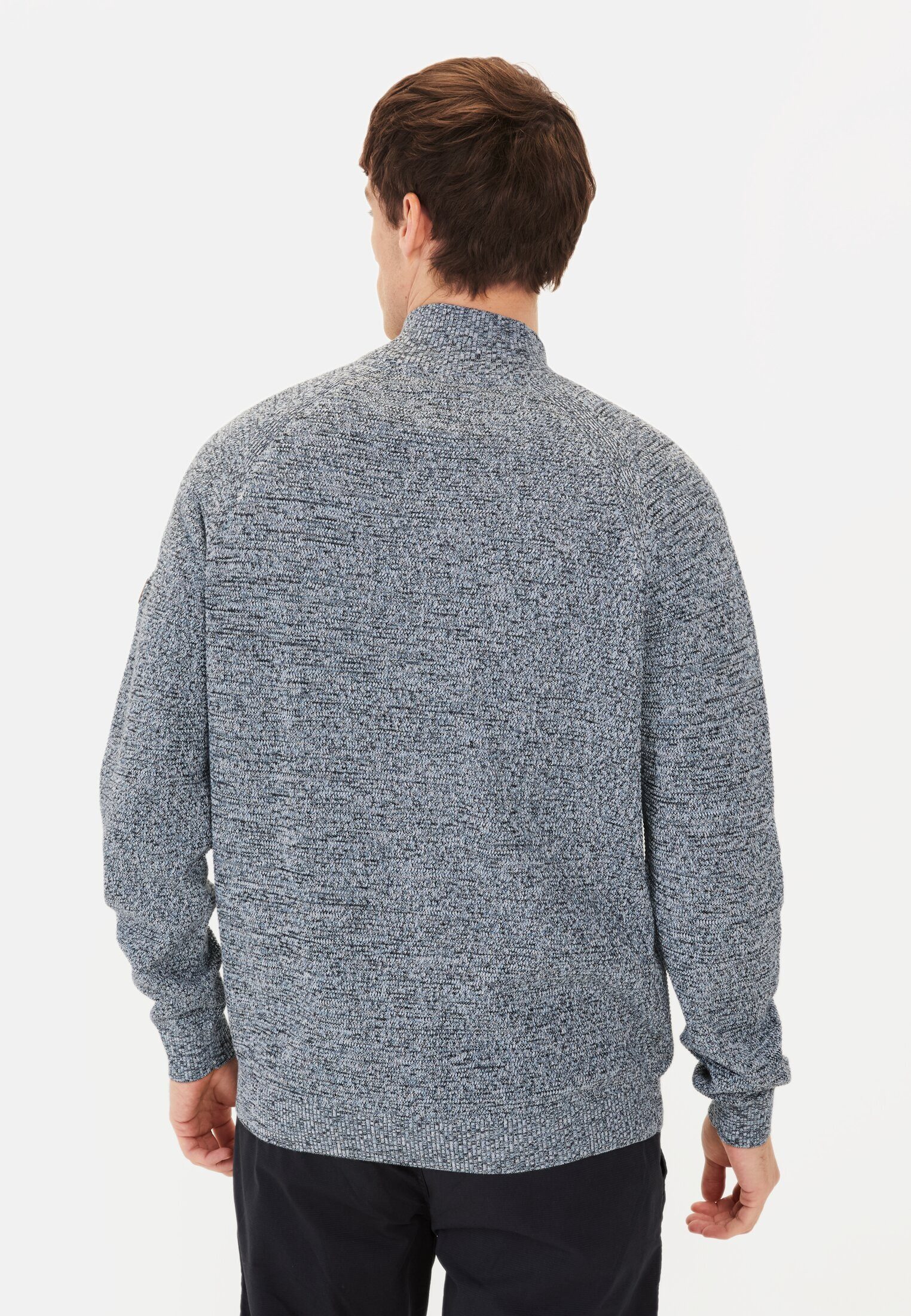 camel active Strickjacke aus Baumwolle Stehkragen günstig online kaufen