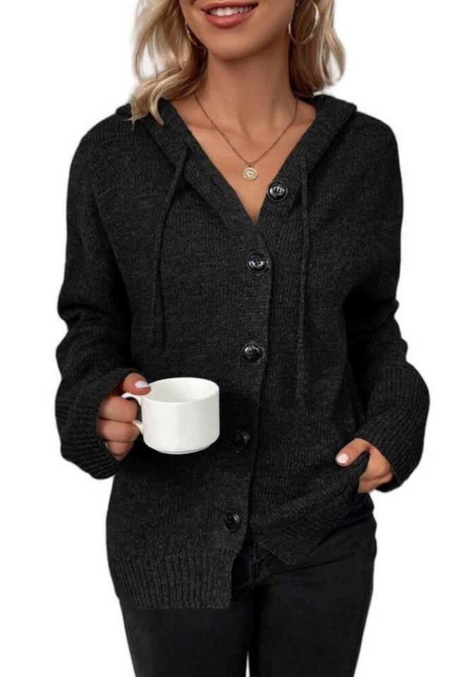 Nebelmeer Strickjacke Modischer Kapuzenpullover für Damen, einfacher Strick günstig online kaufen