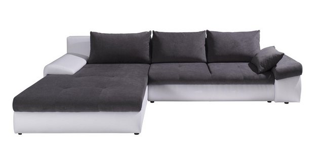 Xlmoebel Ecksofa Ecksofa in Grau aus Stoff für das Wohnzimmer - L-förmig un günstig online kaufen