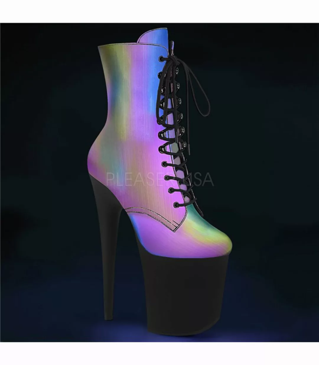 Plateau Stiefeletten FLAMINGO-1020REFL Mehrfarbig Neon (Schuhgröße: EUR 37) günstig online kaufen