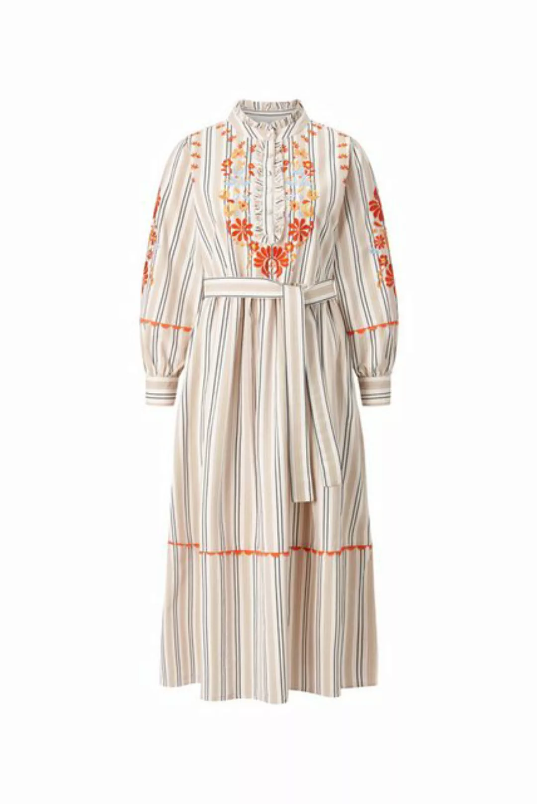 Rich & Royal A-Linien-Kleid maxi dress with embroidery organic günstig online kaufen