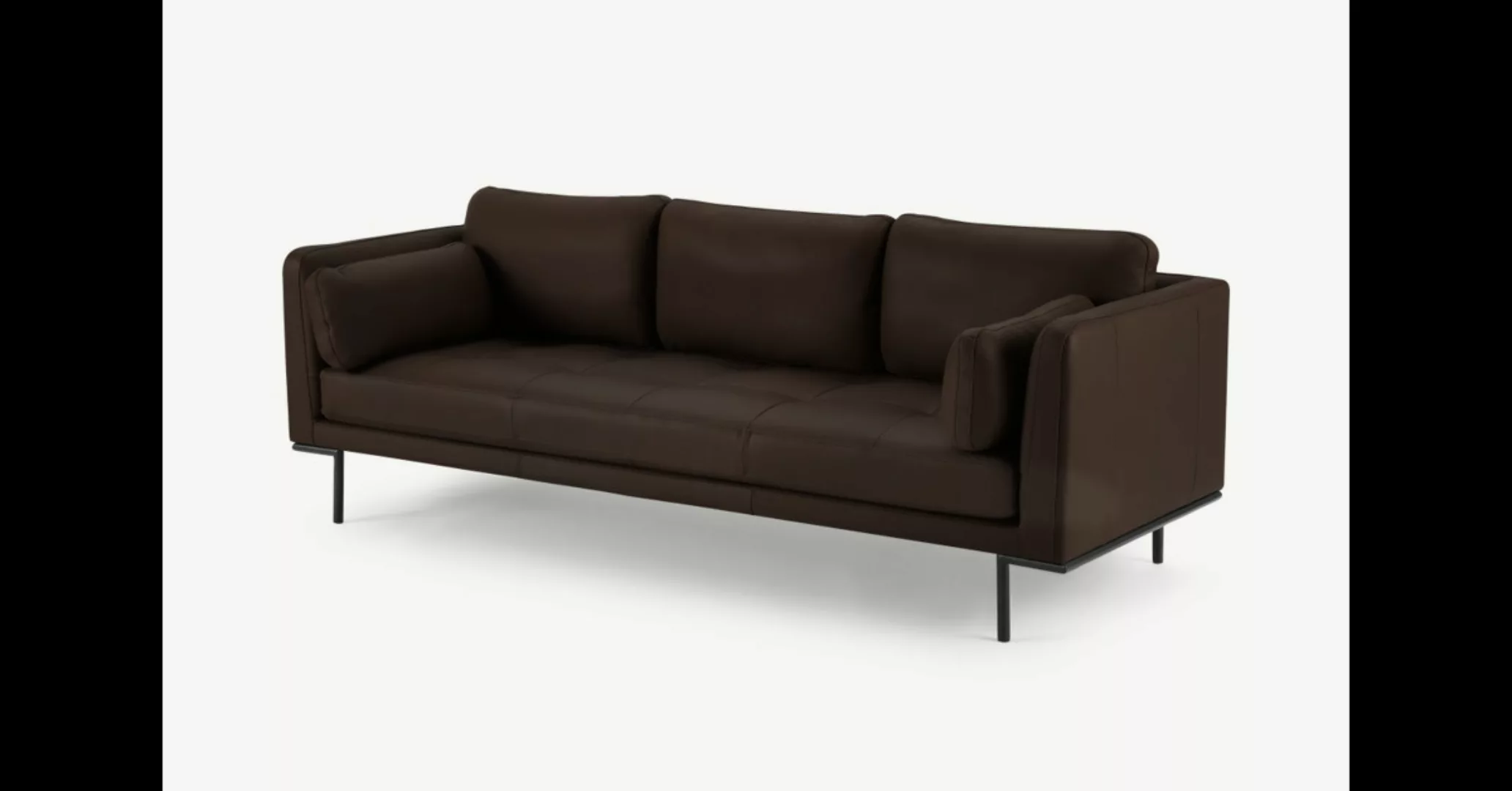 Harlow 3-Sitzer Sofa, Leder in Dunkelbraun - MADE.com günstig online kaufen