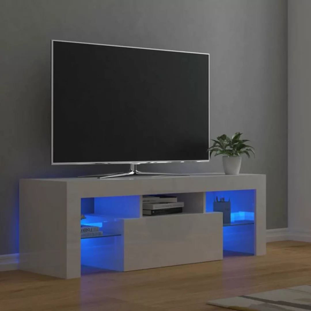 vidaXL TV-Schrank TV-Schrank mit LED-Leuchten Hochglanz-Weiß 120x35x40 cm L günstig online kaufen