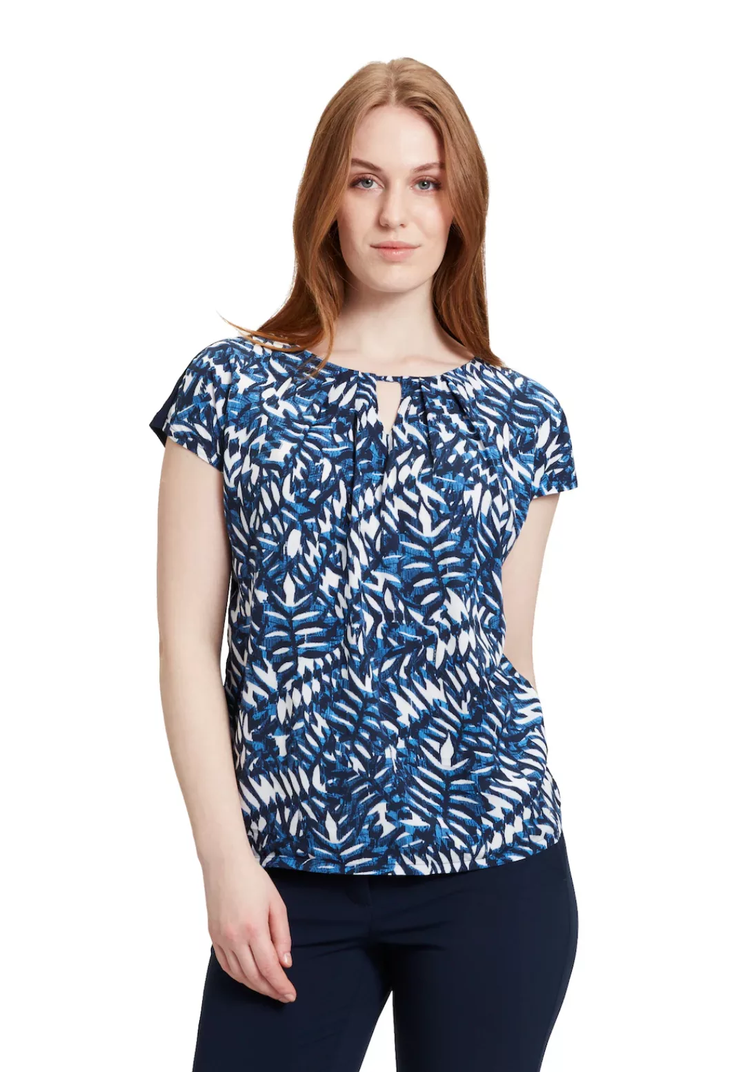 Betty&Co Kurzarmshirt "Betty & Co Blusenshirt mit Webbesatz", Druck günstig online kaufen