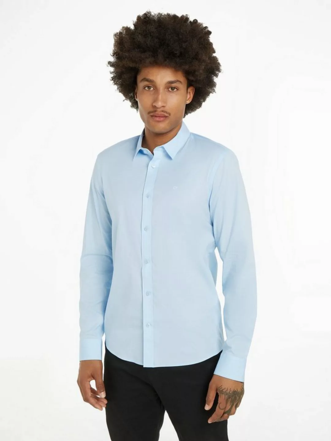 Calvin Klein Businesshemd STRETCH POPLIN SLIM SHIRT mit Calvin Klein Logo a günstig online kaufen